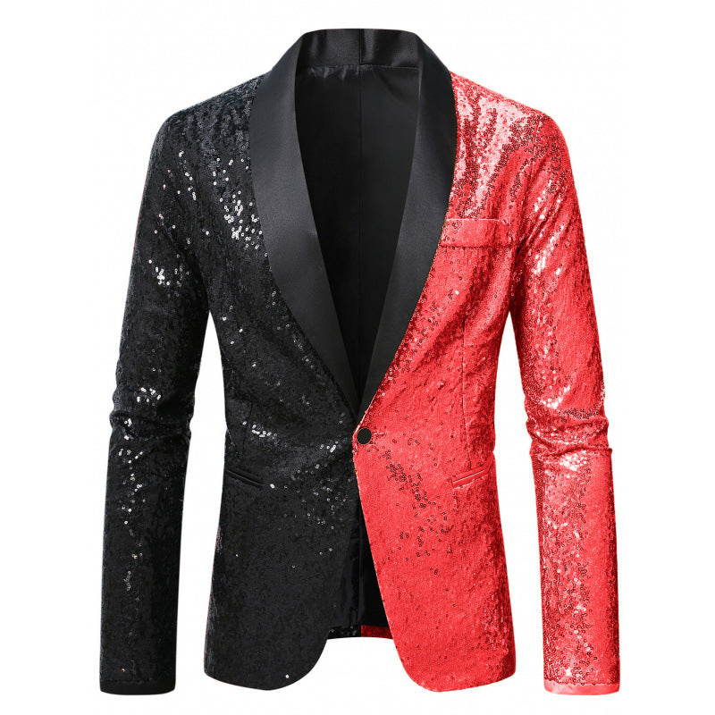 Glamour Blazer Herren Pailletten Anzug Jackett Elegant