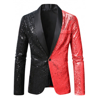 Glamour Blazer Herren Pailletten Anzug Jackett Elegant