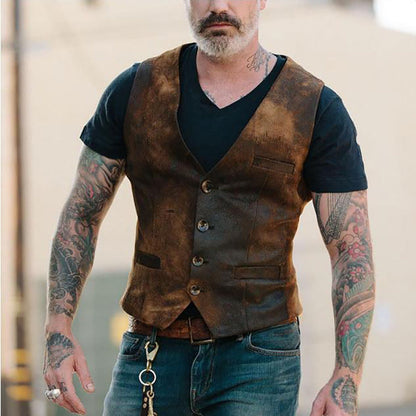 Herren Lederweste mit Riemen Modern Stil
