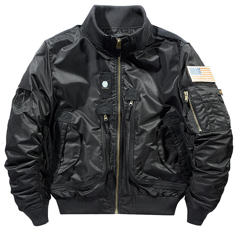 Herren Bomberjacke Sportlich Vielseitig Mit Taschen