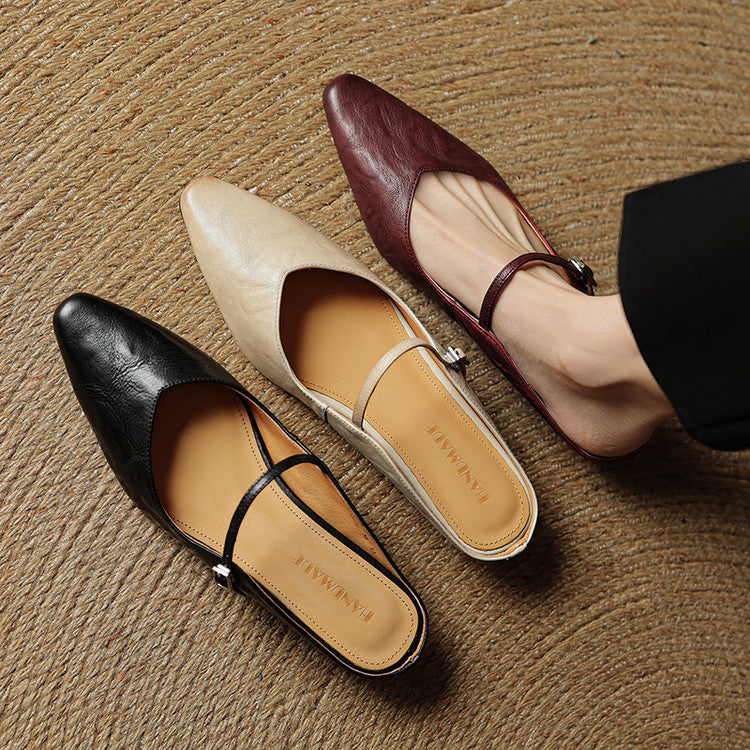 Damen Slipper Leder Echt Bequem