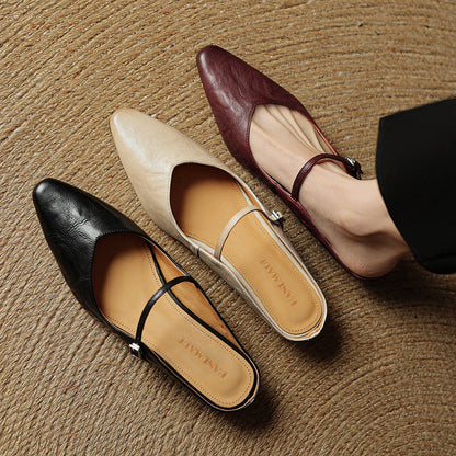Damen Slipper Leder Echt Bequem