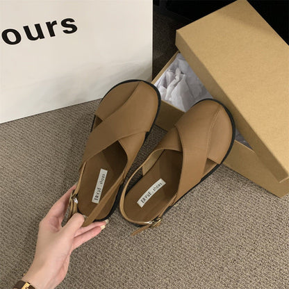 Damen Sandalen Komfortabel Klettverschluss Modern