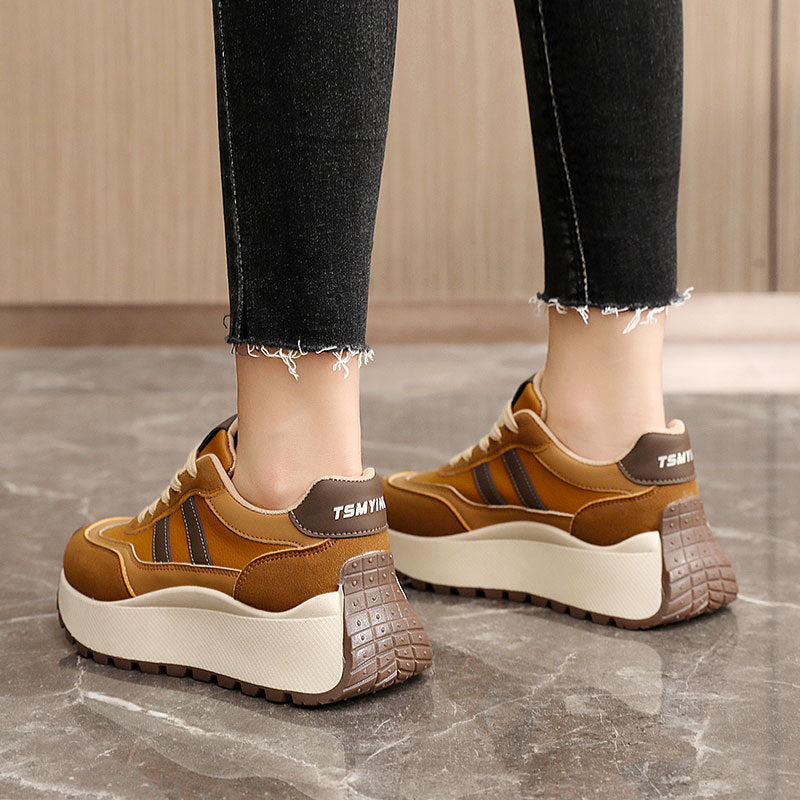 Damen Sneaker Hochplateau Atmungsaktiv Sportlich - BerlinGlamour