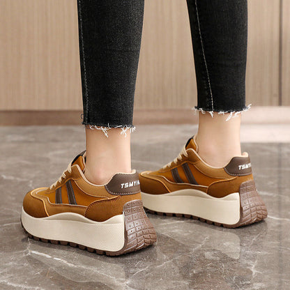 Damen Sneaker Hochplateau Atmungsaktiv Sportlich - BerlinGlamour