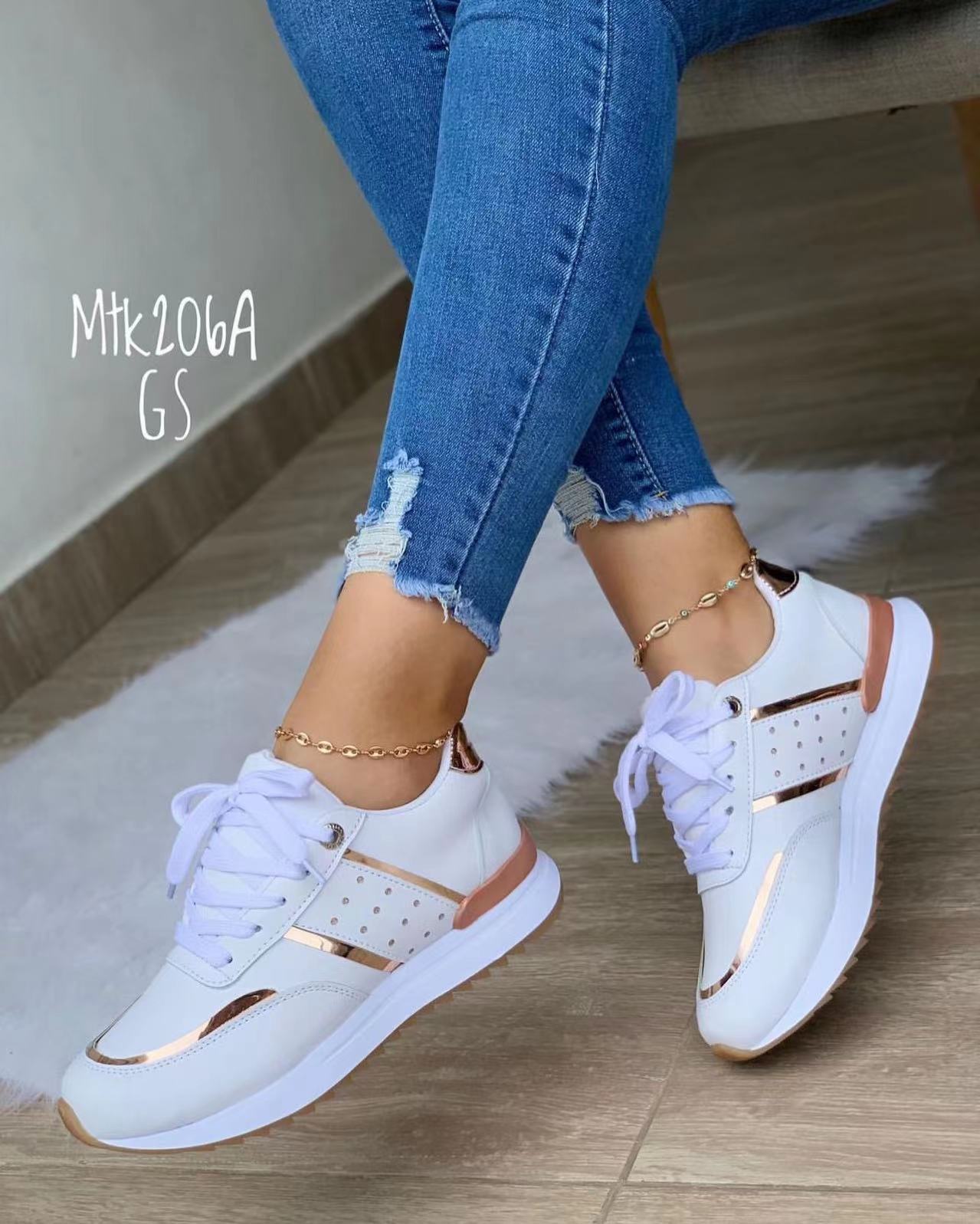 Damen Sneaker Sportlich Glitzer Schuhe Frauen