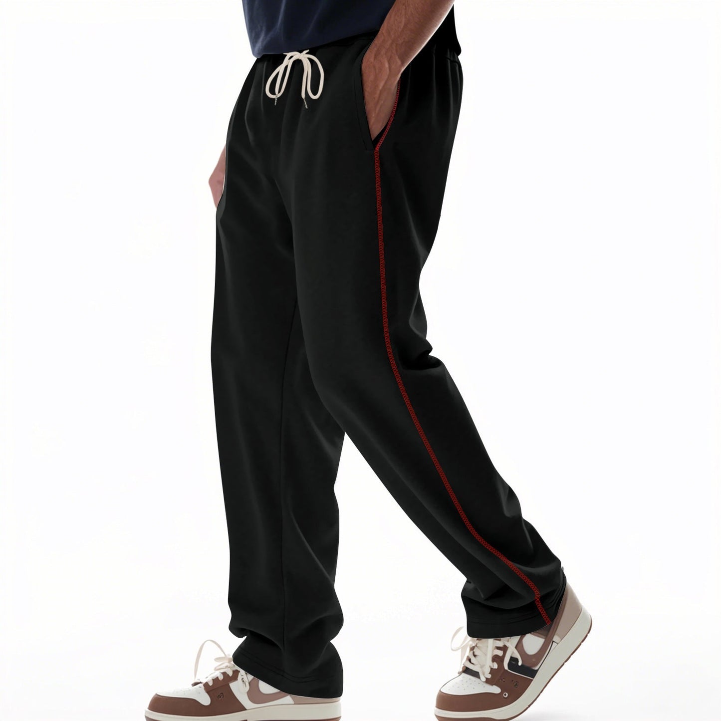 Bequeme Herren Jogginghose Reißverschluss Taschen Sportlich