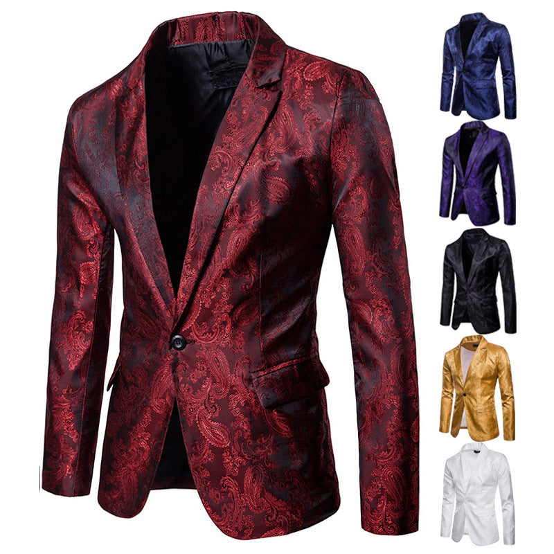 Herren Sakko Pailletten Elegant Floral Modern