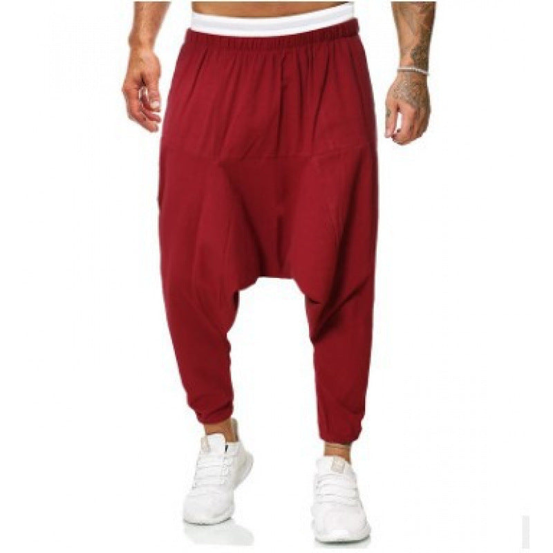 Herren Haremshose Bequem Elastisch Taschen