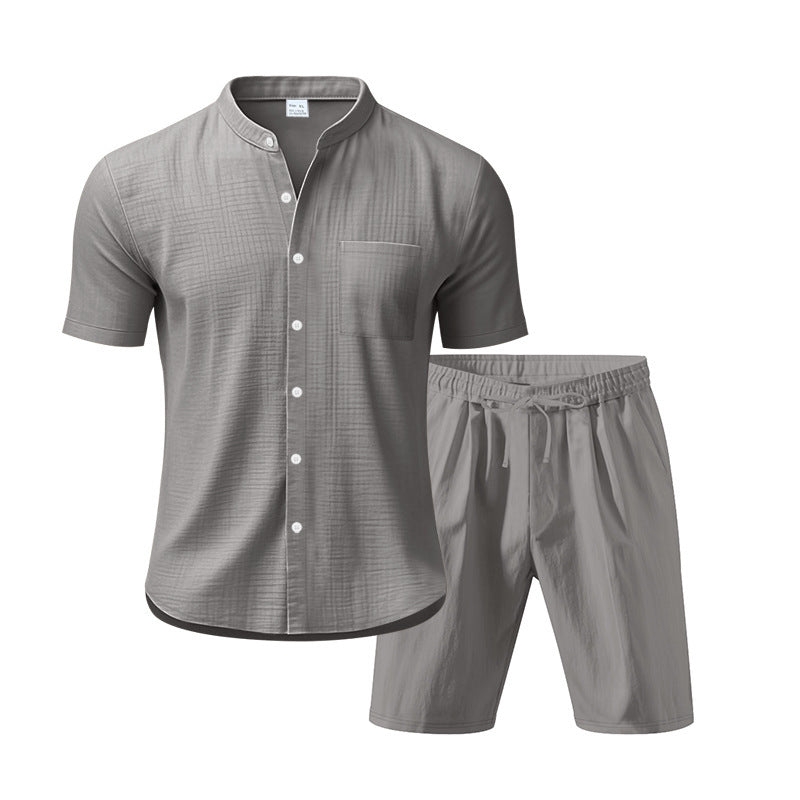 Herren Sommer Outfit kurzärmliges Hemd elastische Shorts