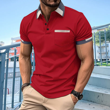 Herren Polohemd Modern Klassisch mit Brusttasche - BerlinGlamour
