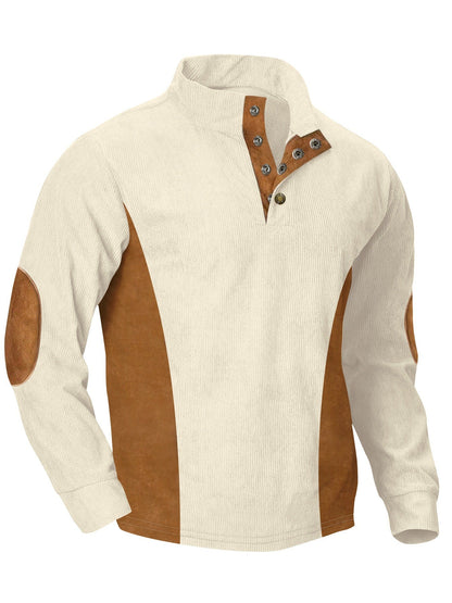 Herren Pullover Modern mit Stehkragen und Druckknöpfen