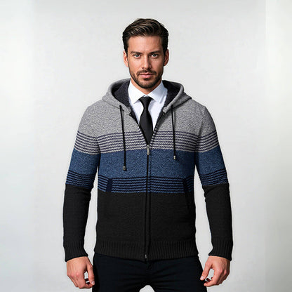Herren Hoodie Jacke Modern Strukturiert mit Taschen