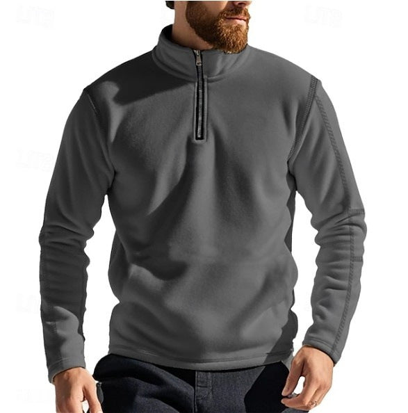 Herren Fleece Pullover Warm Halbhoch Reißverschluss