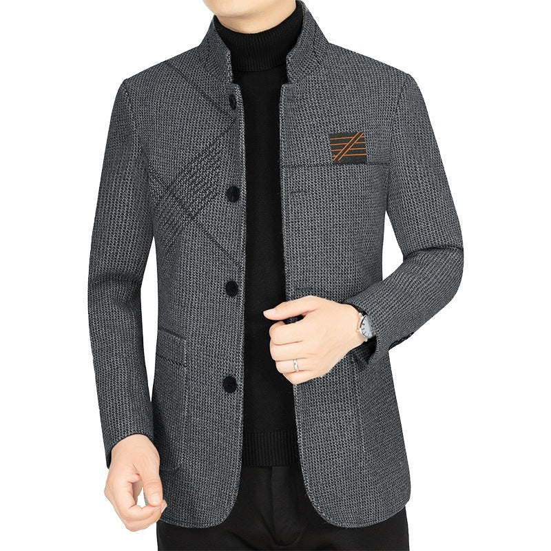 Herren Strickjacke Casual Strukturiert Grau