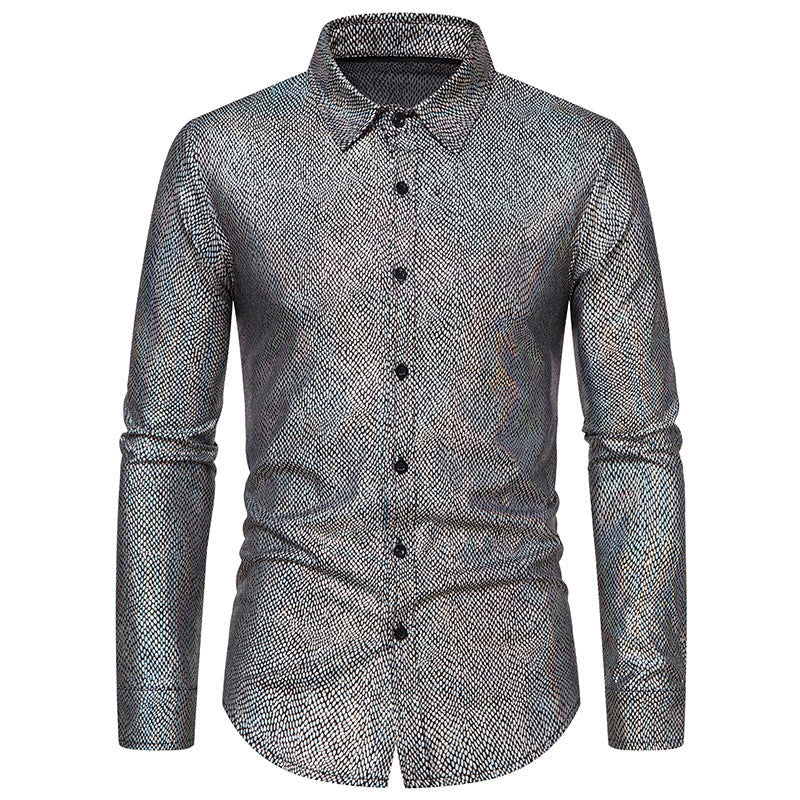 Herren Hemd Modern Elegant mit Glanzstoff