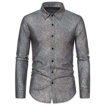 Herren Hemd Modern Elegant mit Glanzstoff