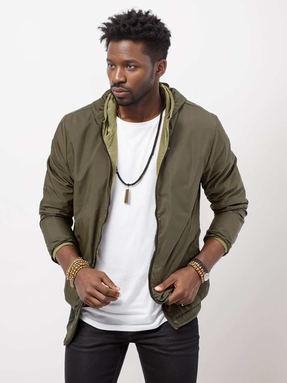 Herren Sportjacke Übergangsmodell Mit Kapuze Elastisch