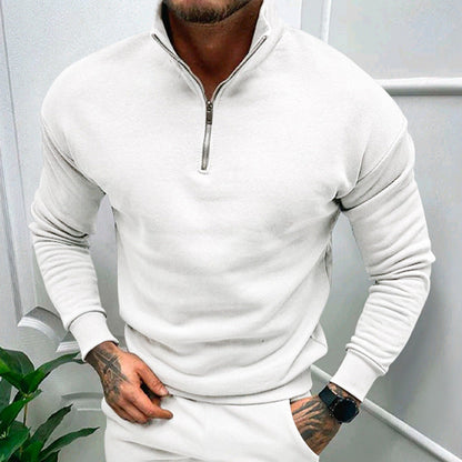 Herren Pullover Kurz Reißverschluss Elastisch Sportlich