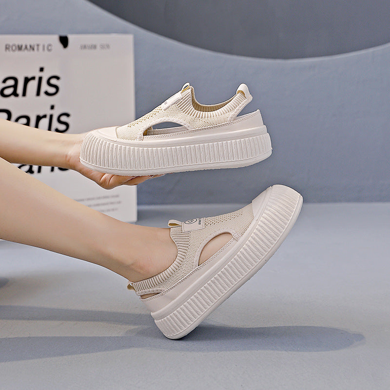 Damen Sneaker Plattform Schuhe Sportlich Elastisch