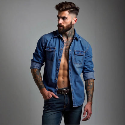 Bequemes Herren Baumwoll Hemd Casual Modern