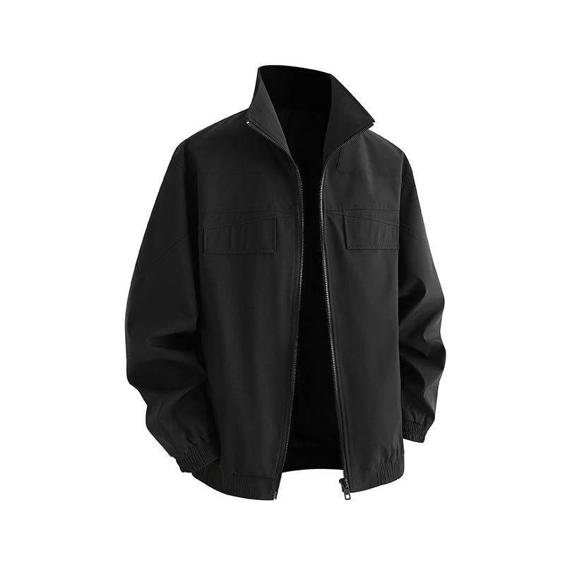 Herren Freizeitjacke mit Taschen und hohem Kragen Modern