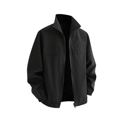 Herren Freizeitjacke mit Taschen und hohem Kragen Modern