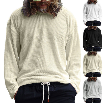 Herren T-Shirt Langarm Modern Rundhals Lässig