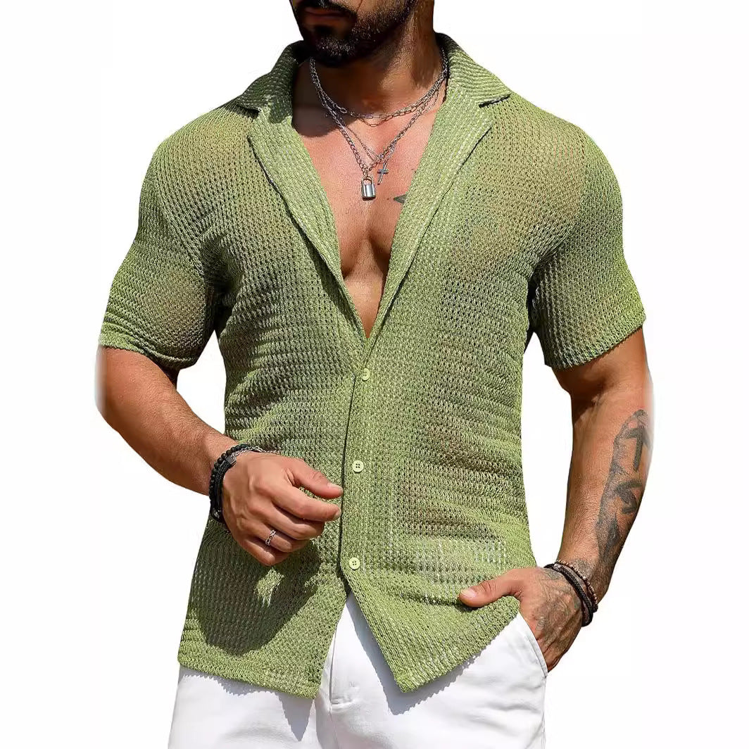 Herren Netzhemd Lässig Elegant Berlin Style - BerlinGlamour