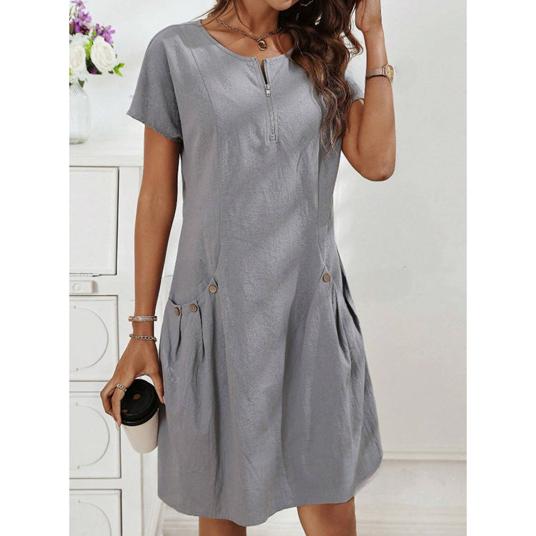 Damen Freizeitkleid mit Reißverschluss Bequem