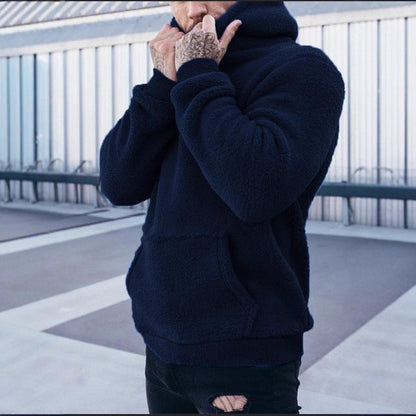 Herren Kapuzenpullover Weich Teddyfleece Kängurutasche Modern