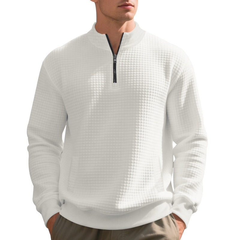 Herren Fleece Pullover mit Reißverschluss Modern Struktur