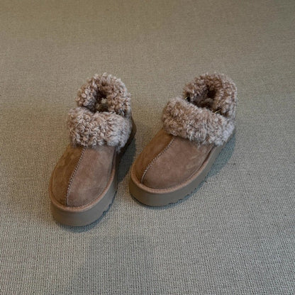 Damen Clogs Weich Fell Innenfutter Rutschfest