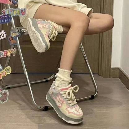 Damen Sneaker Tiermotiv Weichbezug Komfort Sohle