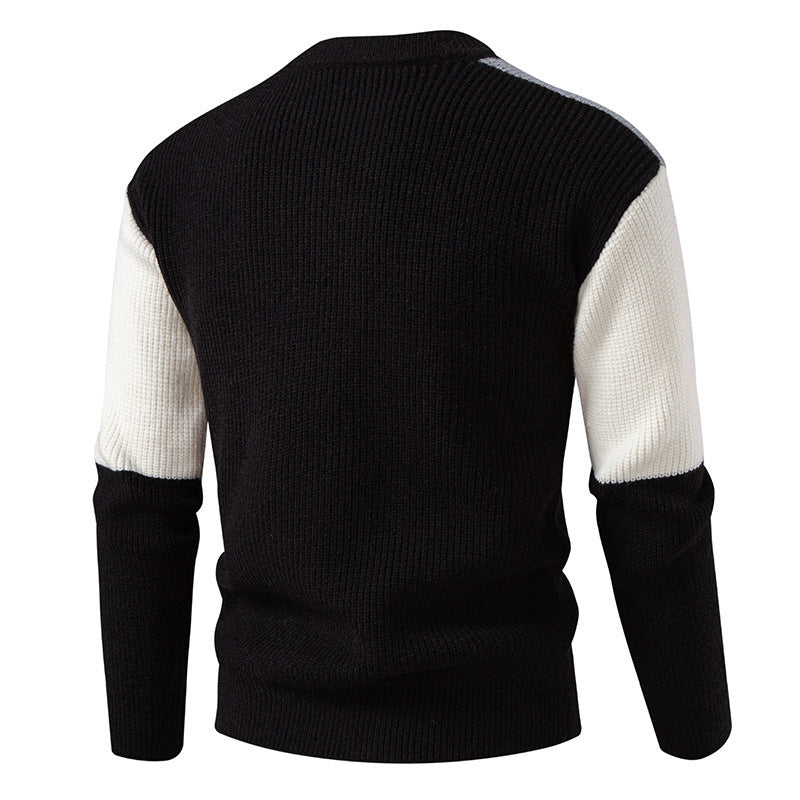 Herren Pullover Strukturoptik Modern Rundhals Farbenfroh
