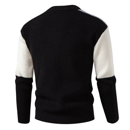 Herren Pullover Strukturoptik Modern Rundhals Farbenfroh