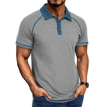 Herren Polo-Shirt Raglan-Schnitt Modern Sportlich