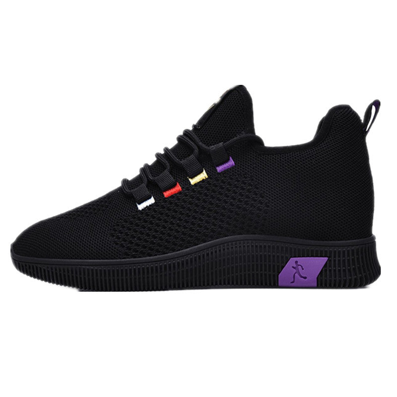 Damen Sneaker Sportlich Atmungsaktiv Lace Up Schwarz