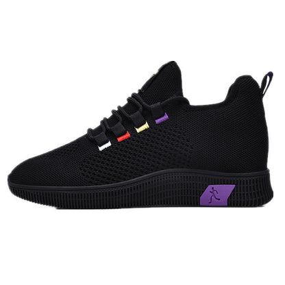 Damen Sneaker Sportlich Atmungsaktiv Lace Up Schwarz