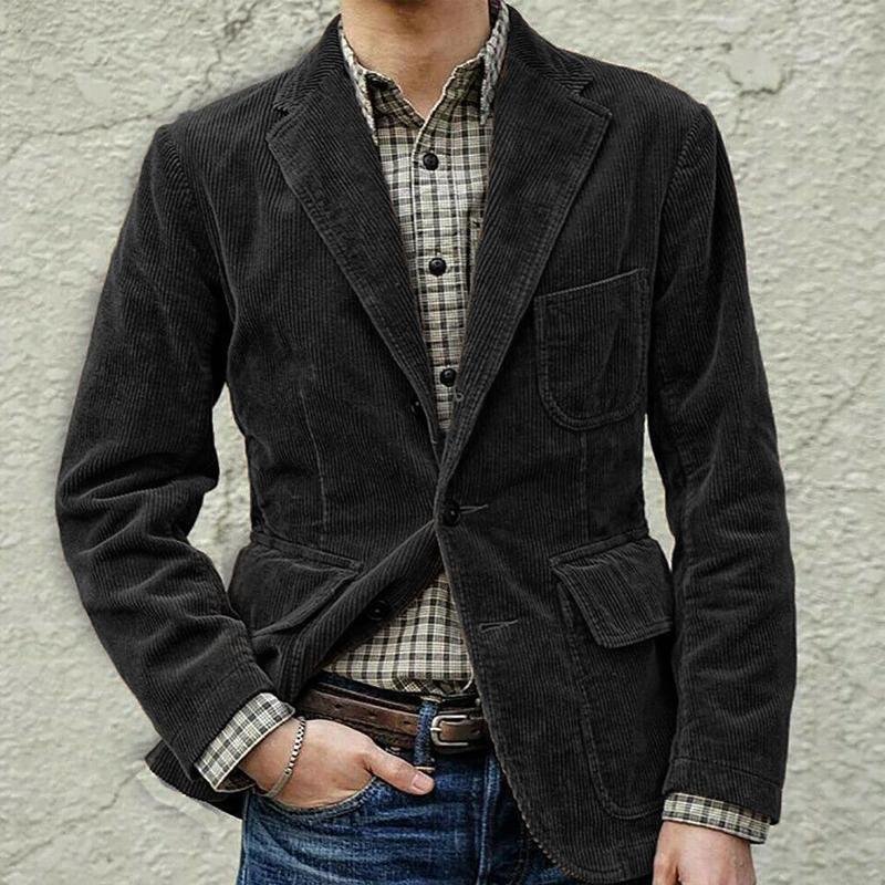 Herren Cordjacke Schick mit Taschen Braun Modern