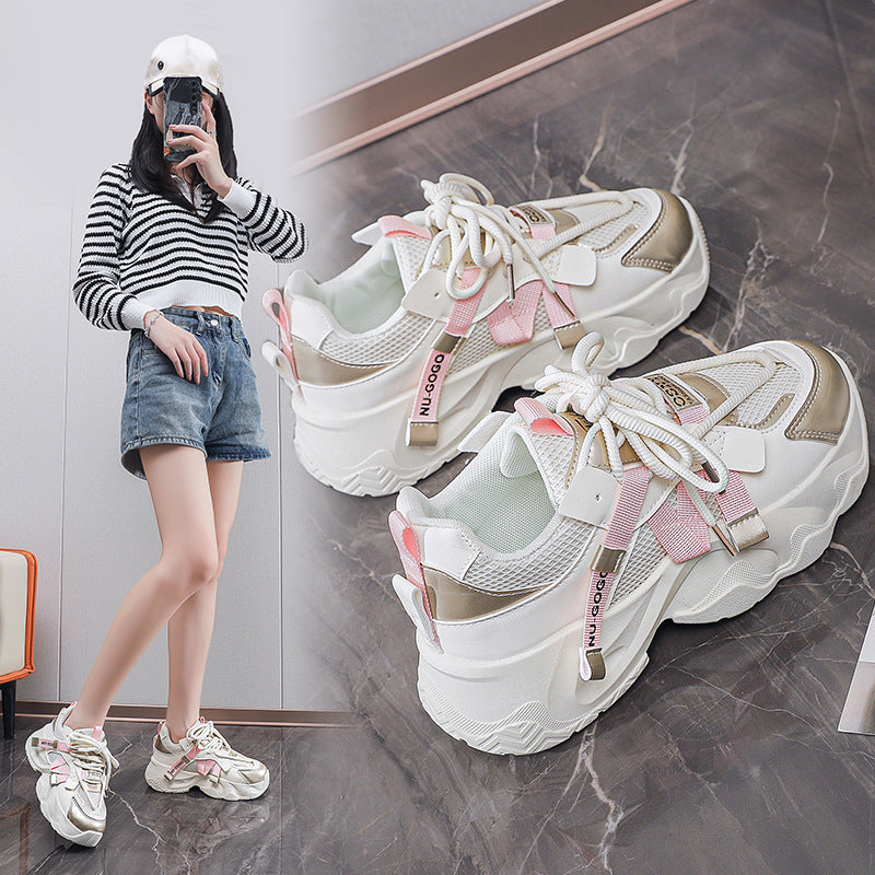 Damen Sneaker Atmungsaktiv Modisch Weißen Lederschuhe - BerlinGlamour
