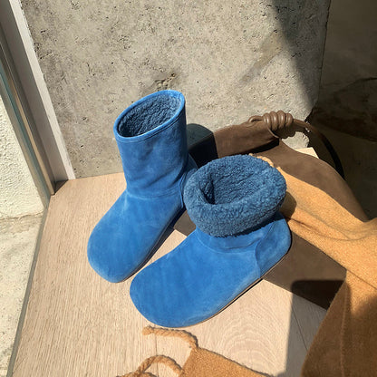 Damen Hausschuhstiefel Warm Flauschig Wildleder Winterstiefel