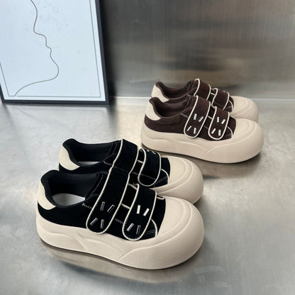 Damen Sneaker Chunky bequem mit Klettverschluss
