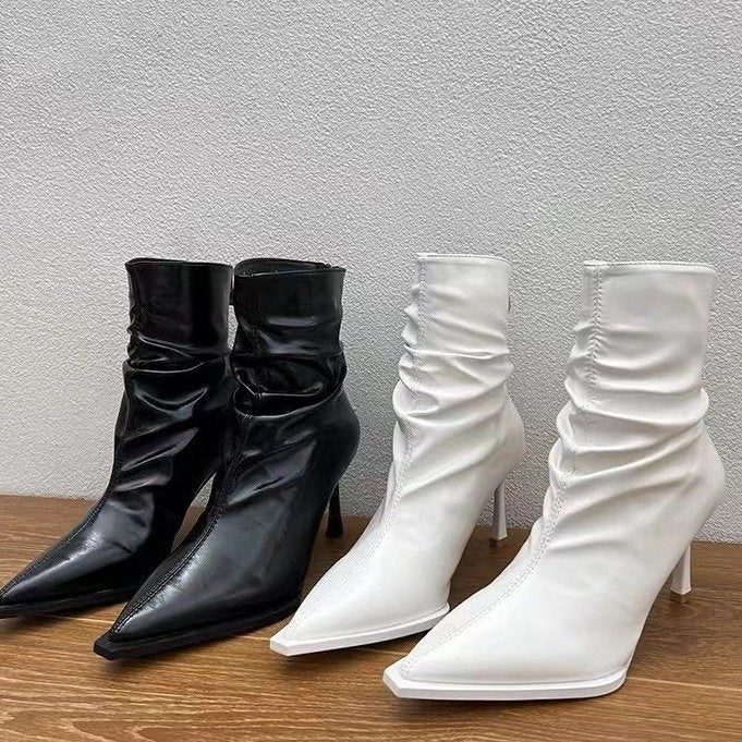 Damen Stiefeletten Elegante Spitze Lässig Schlüpfer