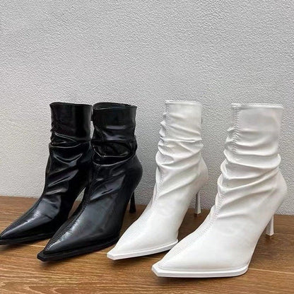 Damen Stiefeletten Elegante Spitze Lässig Schlüpfer