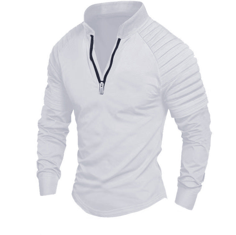 Herren Trainingsshirt Hochkragen Reißverschluss Sportlich