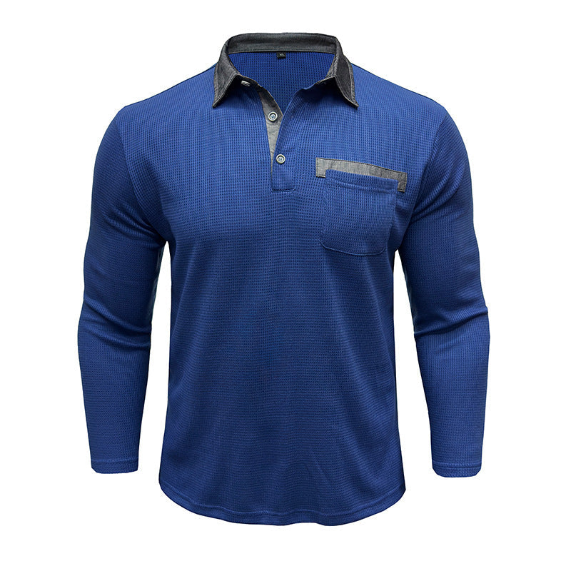 Herren Polohemd Langarm Modern Eleganter Stil