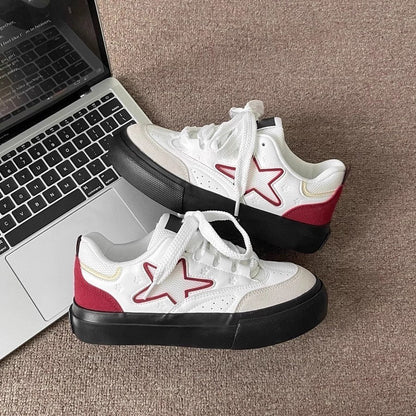 Damen Sneaker Sportlich Sternen Muster Trendy Schuhe