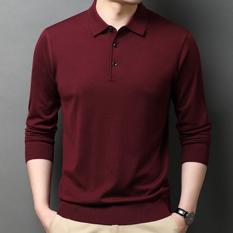 Eleganter Herren Strickpullover Polokragen Modern