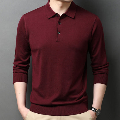 Eleganter Herren Strickpullover Polokragen Modern